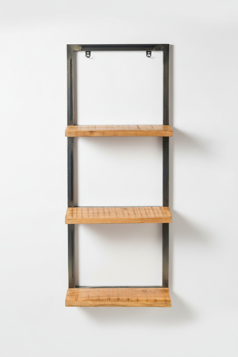 En.casa] Mensola Da Parete A 3 Ripiani 48 X 15 X 63.5 Cm Scaffale Da Muro Portaoggetti Libreria Pensile Con Ripiani In Effetto Cemento 84995005