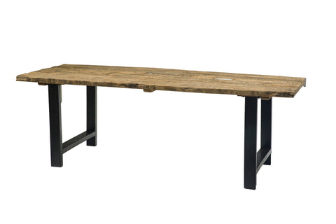 Dining table in reclaimed wood and metal - 8/10 people