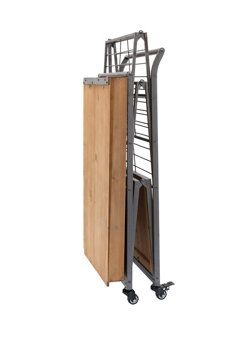 Folding Trolley 4 Shelves In Wood And Metal