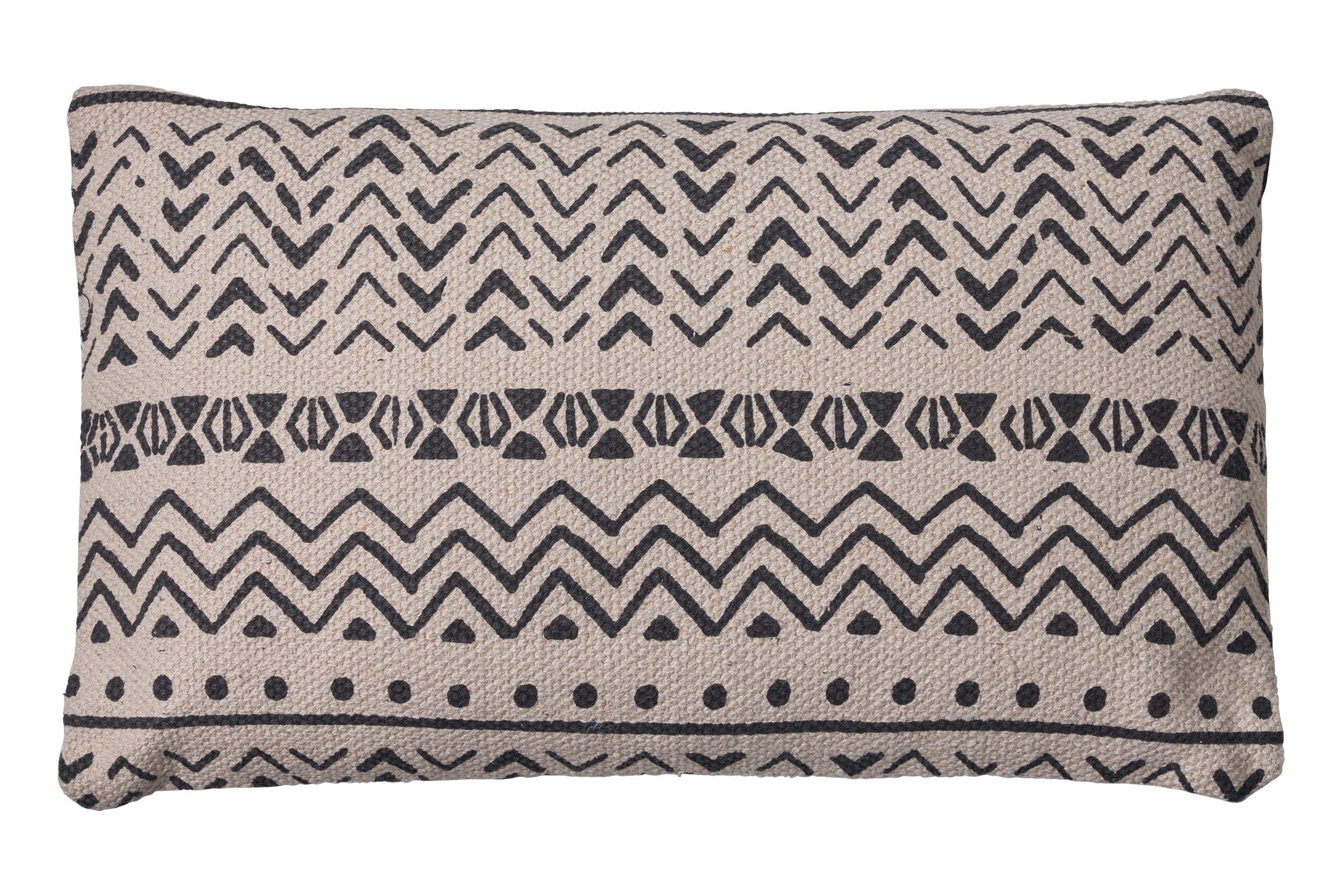 Cushion 30x50 ikat beoge and black