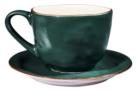 Mediterraneo - Macchiato Cup with Green Saucer