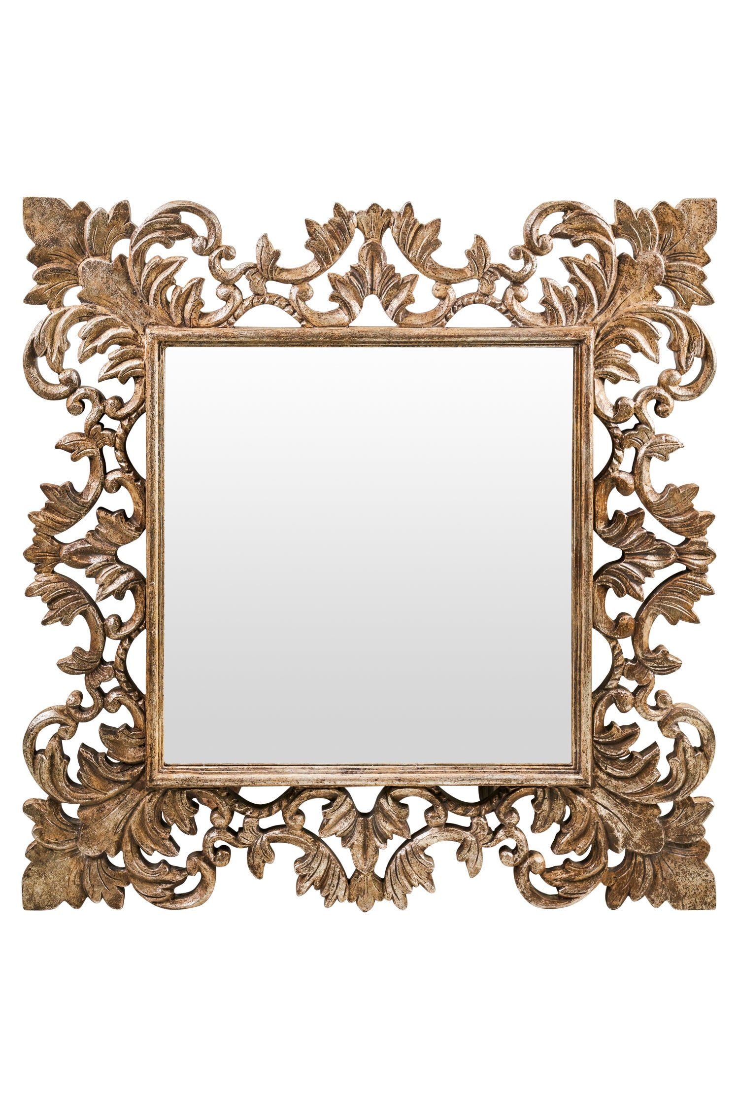 Specchio Piccolo Con Cornice In Pasta Di Legno Dorata V