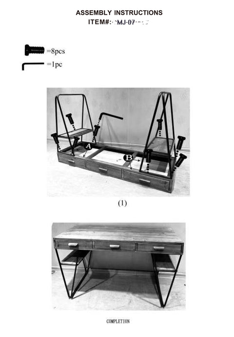 Novita-home-innovation--scrivania-tre-cassetti-gambe-in-ferro-smontabile-mj-07