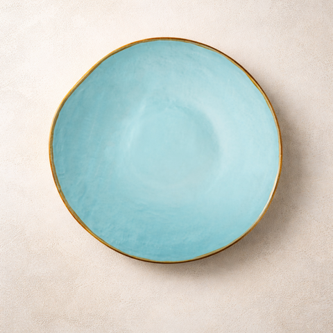Mediterraneo - Piatto Piano in Gres Turchese