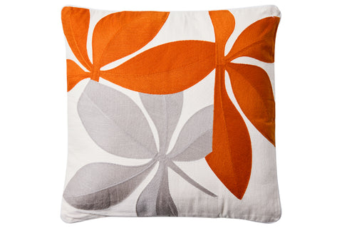 Embroidery - Cuscino Foglie Arancioni