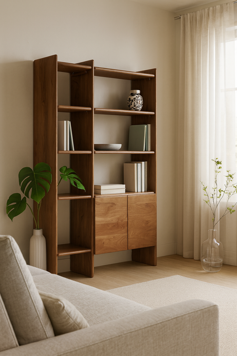 Quezon - Libreria in legno di acacia