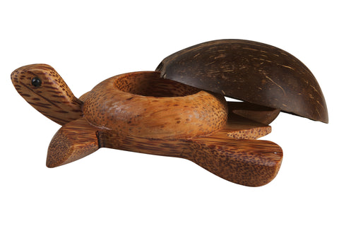 Turtle - Porta Tea Light Carapace In Cocco