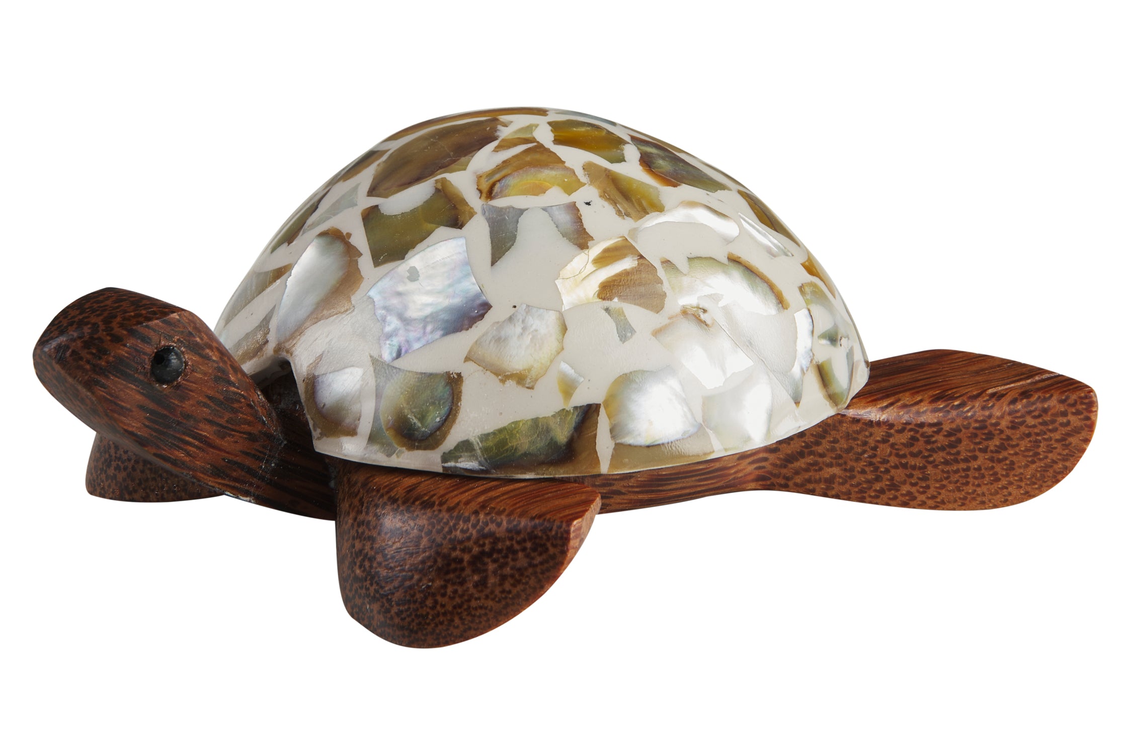 Novità Home Turtle - Porta Tea Light Carapace In Madreperla E Resina Bianca