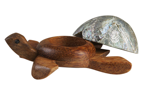 Turtle - Porta Tea Light Carapace In Abalone