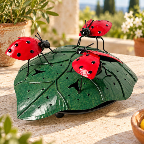 FOGLIA CON TRE COCCINELLE PORTA ZAMPIRONE – ambientazione