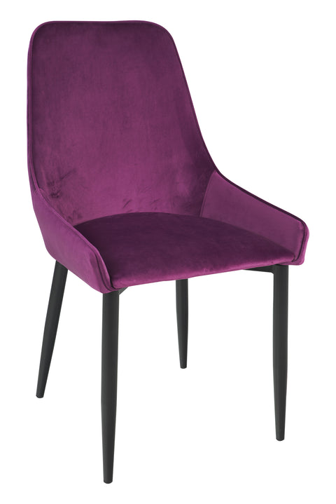 Elizabeth - Sedia In Velluto Aubergine