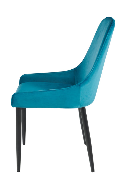 Elizabeth - Sedia In Velluto Ottanio