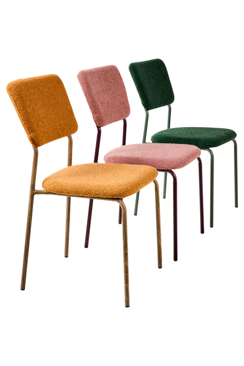 Amelia - Sedia Arancione Con Gambe Metallo Arancio