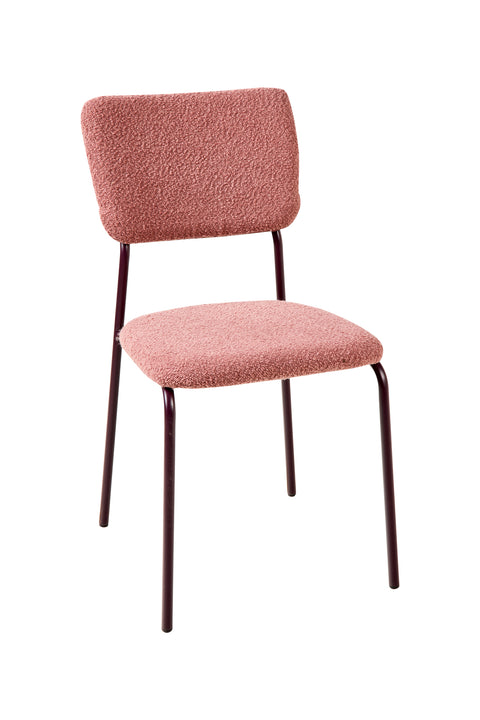 Amelia - Sedia Rosa Antico Con Gambe In Metallo Rosa