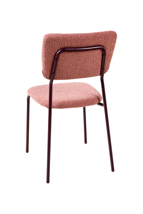 Amelia - Sedia Rosa Antico Con Gambe In Metallo Rosa