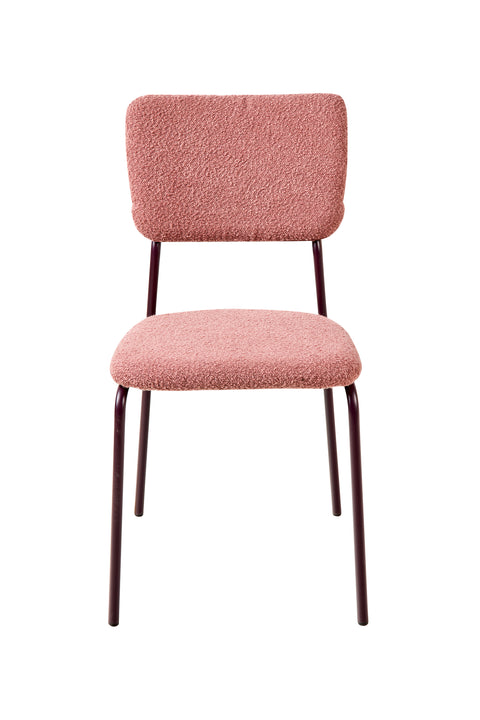 Amelia - Sedia Rosa Antico Con Gambe In Metallo Rosa