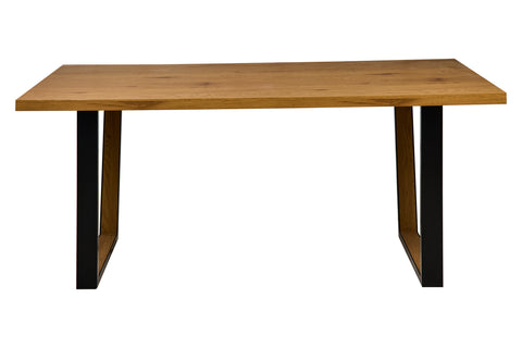 Hobart - Tavolo Pranzo Con Gambe Ferro E Legno Assemblato