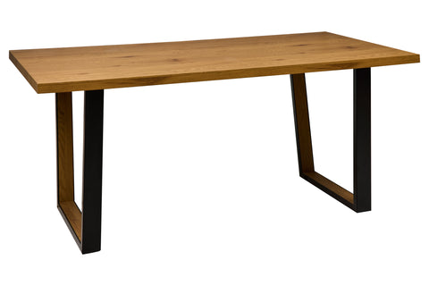 Hobart - Tavolo Pranzo Con Gambe Ferro E Legno Assemblato