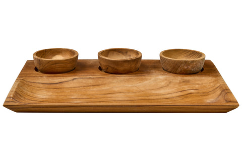 Útil - Bandeja rectangular con invitación de 3 cuencos