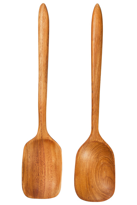 Útil - Juego de cucharas cuadradas para servir, 1/2 longitud, 23 cm