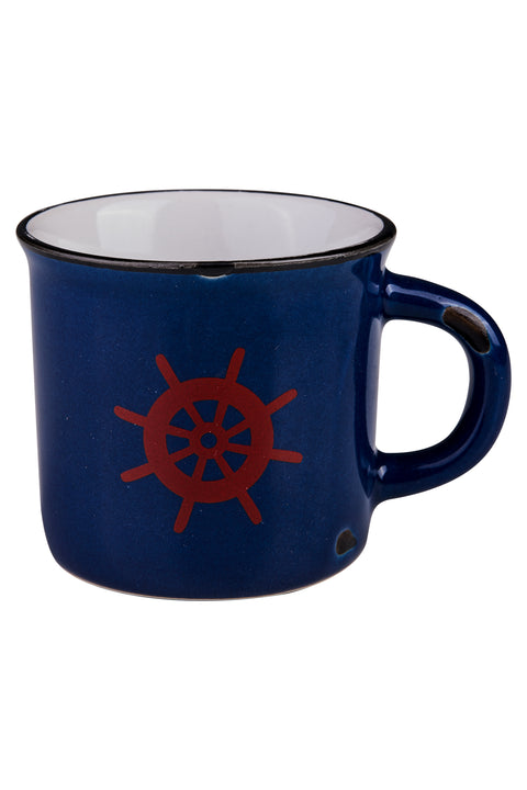 Sapore Di Mare - Mug Piccolo Blu Timone Rosso Un Sorso Di Caffe