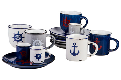 Sapore Di Mare - Mug Piccolo Grigio Timone Bianco Sorso Di Caffe