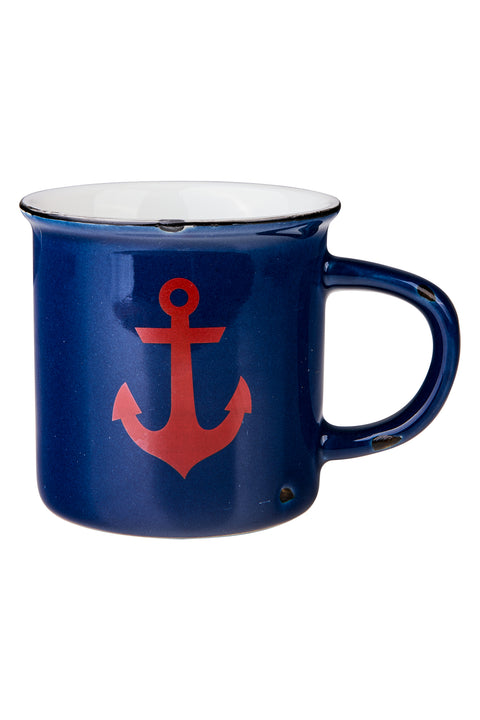 Sapore Di Mare - Mug Grande Blu Ancora Rossa Caldo Tea