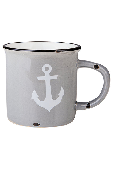 Sapore Di Mare - Mug Grande Grigio Ancora Bianca Caldo Tea