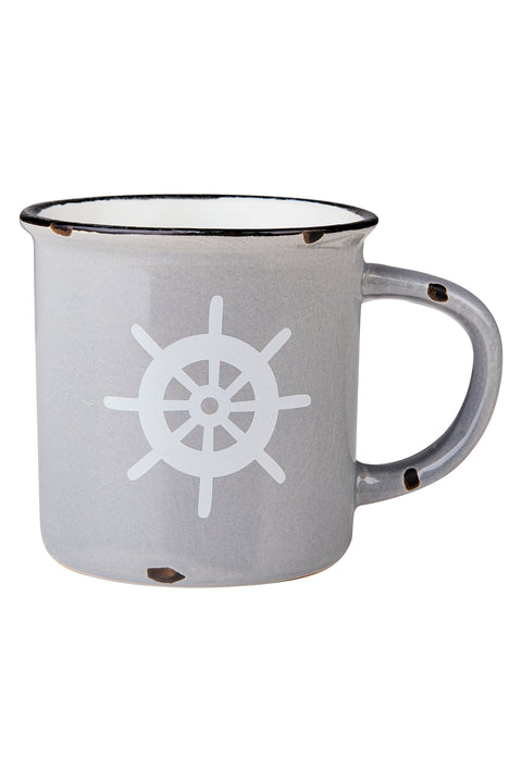 Sapore Di Mare - Mug Grande Grigio Timone Bianco Caldo Tea