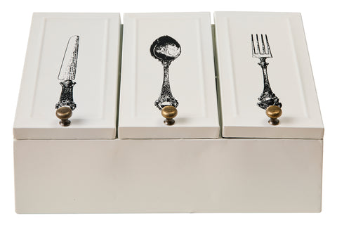 Friendly - Portacubiertos blanco