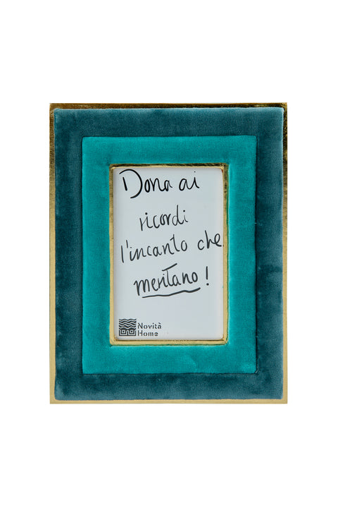Eibsee - Velvet Photo Frame Turquoise/Dark Blue Small
