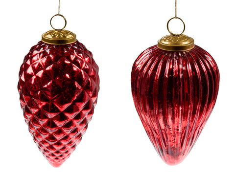 Christmas - Palle Grandi Set 1/2 Vetro Rosso