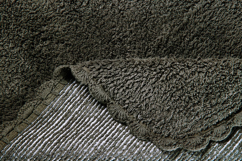 Bath - Anthracite Gray Bath Mat with Crochet Edge
