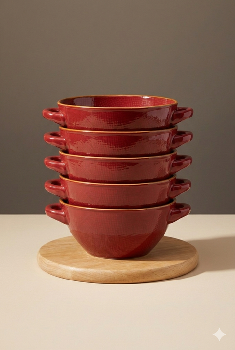 Mediterraneo - Ciotola Zuppa in Gres Rossa