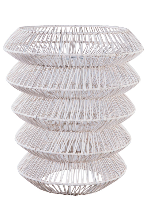 Lumiere - Cappello Lampadario Design Midollino Bianco