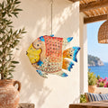 PESCE DA APPEDERE PORTA CANDELE ROSSO, BLU E GIALLO – ambientazione