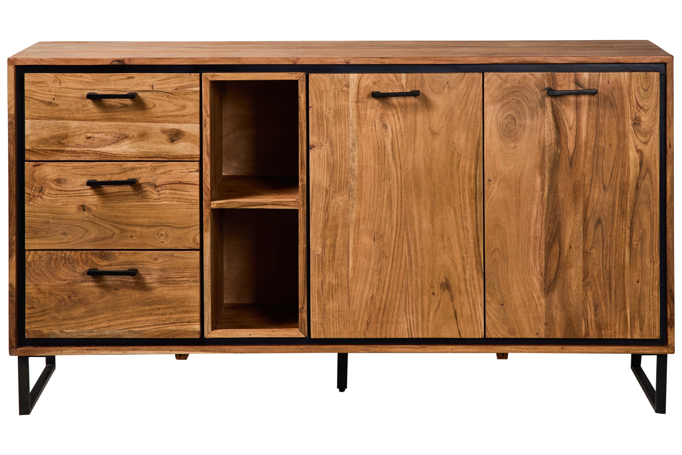 Novità Home Farley - Credenza 2 Sportelli 3 Cassetti 2 Ripiani A Vista