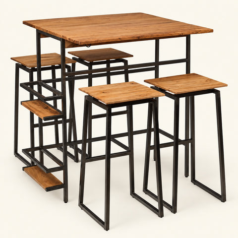 SET TAVOLO BAR CON 4 SGABELLI – sfondo avorio