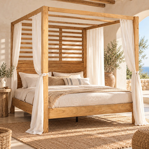 LETTO BALDACCHINO CON TENDE – ambientazione