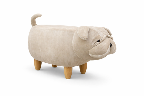 Pouffotto In Pelle Sintetica - Beagle Bianco