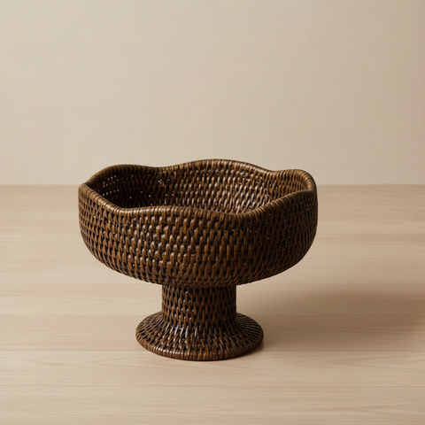 Alzata Frutta Rattan Myanmar - Grande v3