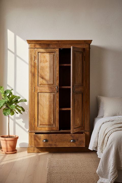 SIGLO PASADO - ARMARIO CON CAJÓN BAJO Y DOS PUERTAS