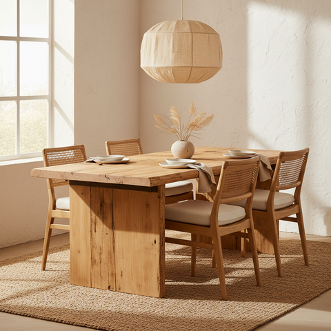 Bleached Tavolo Legno Riciclato - Lifestyle