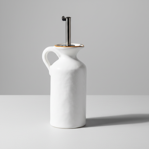 Bottiglia Olio Bianca - Sfondo Grigio Chiaro