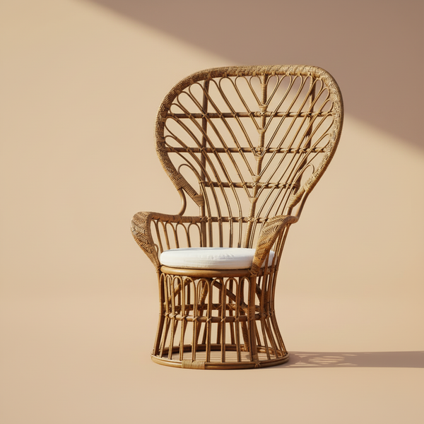 Bourdonnais Poltrona Rattan - Luce Drammatica