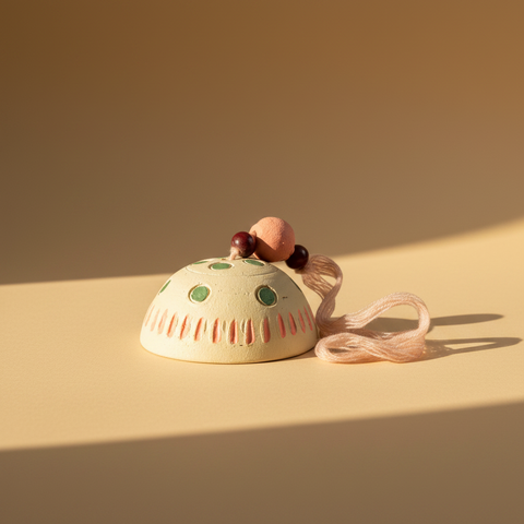 Campana terracotta beige filo rosa - sfondo neutro