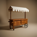Carrello gelati sfondo neutro