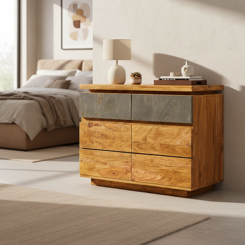 Cassettiera mango ardesia lifestyle