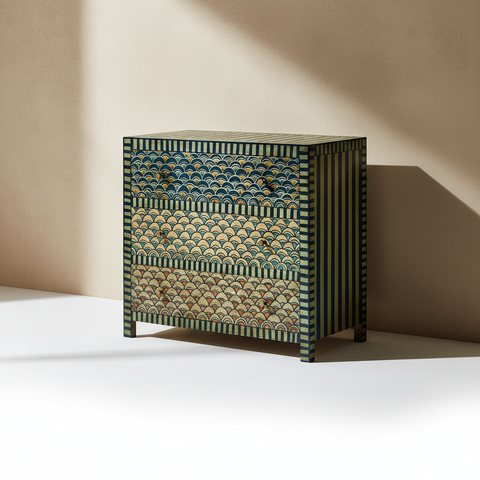 Cassettone Lisbona Blu - Muro Beige