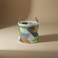 Cesta Crochet Multicolor Bambù - Sfondo Neutro